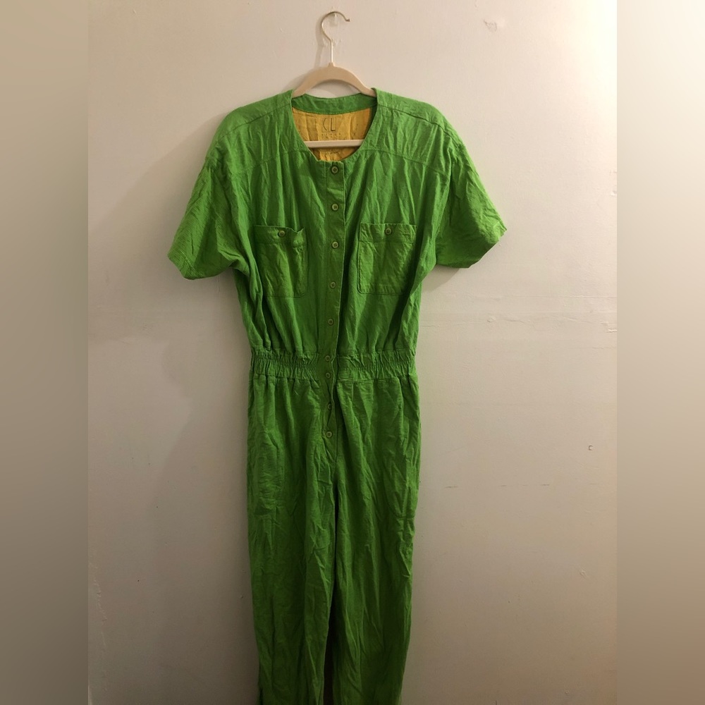 Carole Little Retro 1980s/1990s jumpsuit - lime green